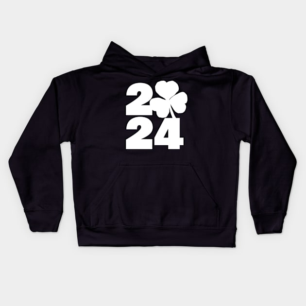 2024 St Patricks Day in White Kids Hoodie by ellenhenryart